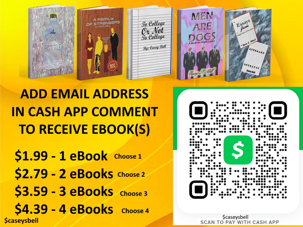 @frank1980_1 Send $ to $caseysbell and add your email address to cash app comment and receive eBook(s) in your email #bookstoreadbtr #reading #lovetoread #bookaholic #bookoasis #bookaddict #books #bookworm #booknerd #readingcommunity #readers #readercommunity #readingbooks #booklovers