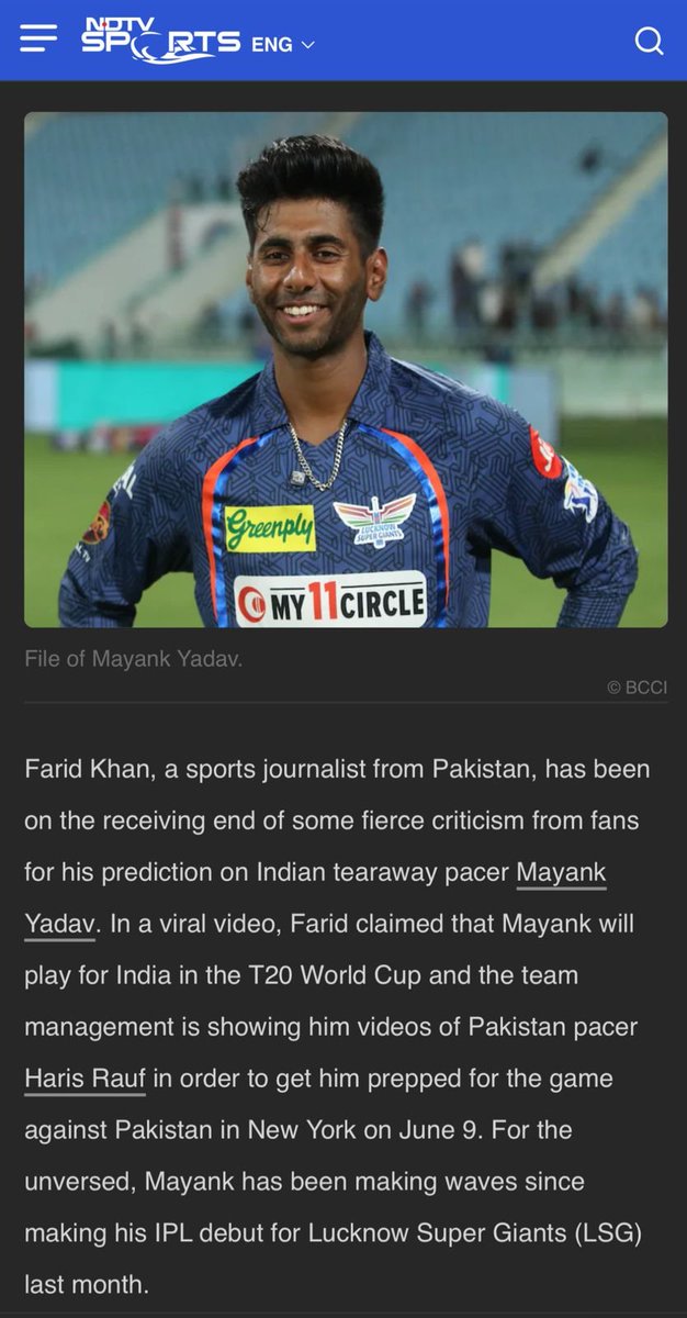 Indian media outlets, including Times of India, NDTV, CricTracker & Hindustan Times are doing news stories on my videos now 🇮🇳🔥

Padosis cannot live without me. When you are big, you are actually big ❤️ #IPL2024