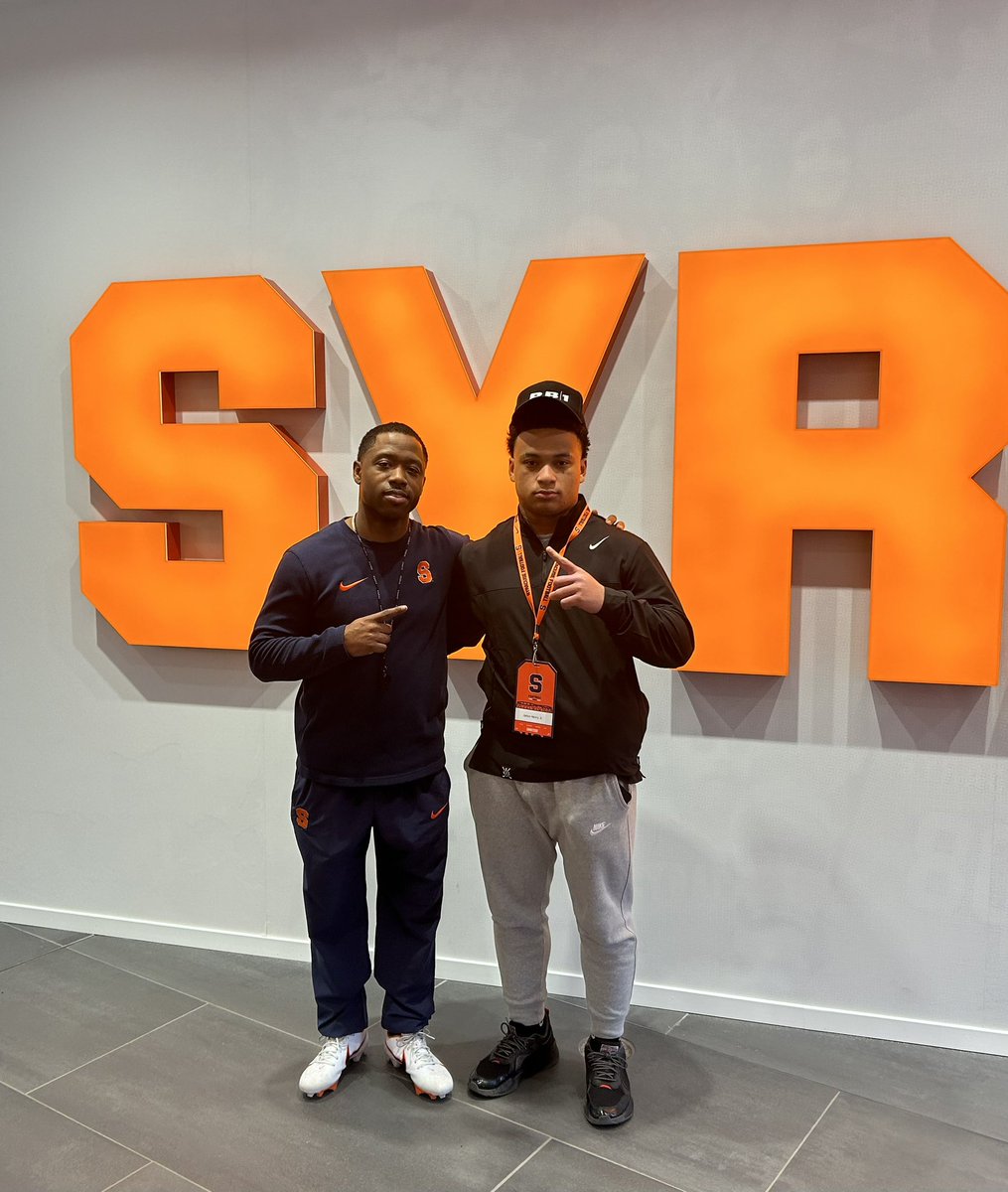 I had a great time at @CuseFootball today. Thank you @allpraisesdue7 for the invite. @FranBrownCuse @CoachNixon_Cuse @CoachDRedd I can’t wait to get back on campus #DART 🍊