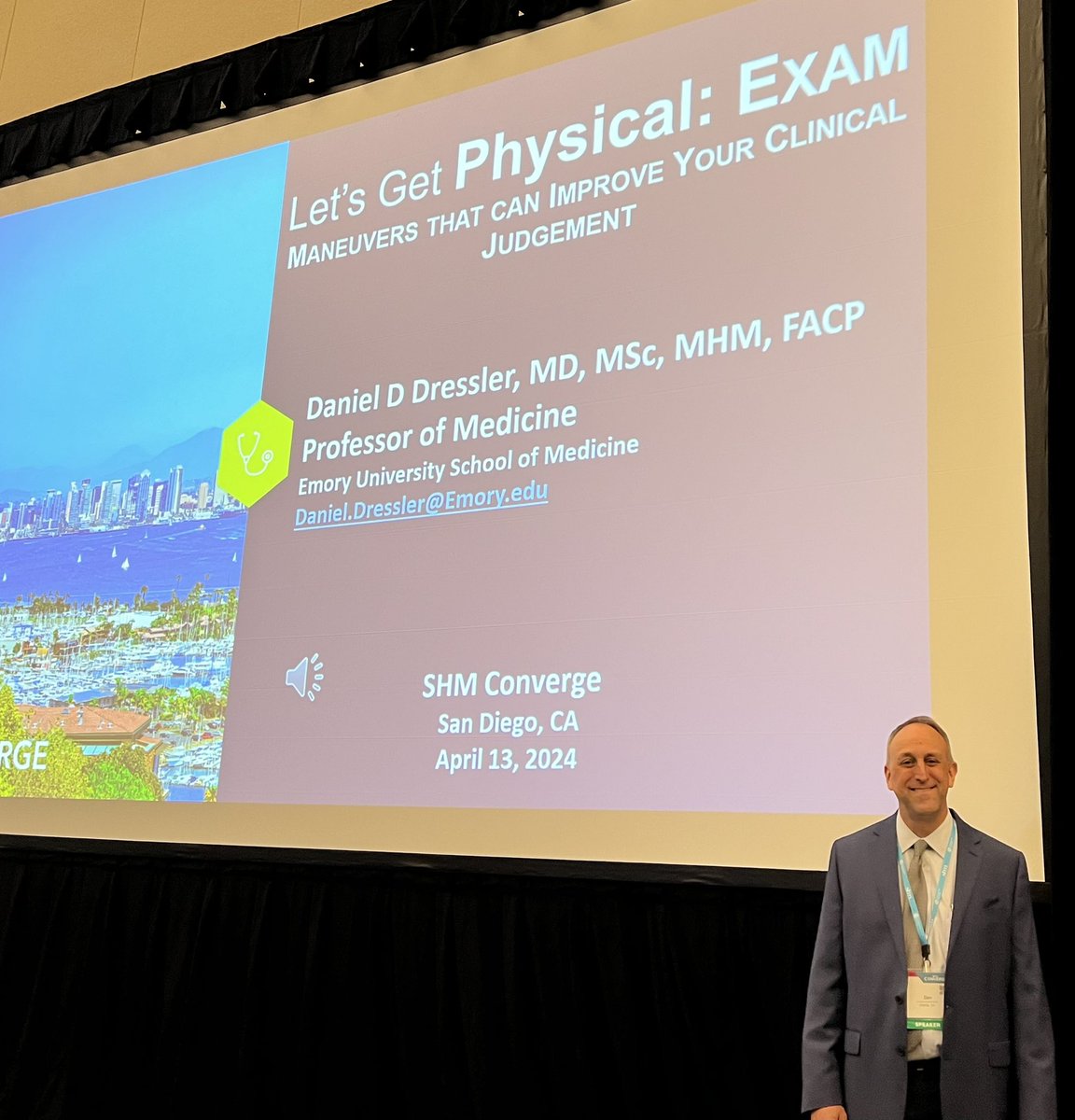 Dan Dressler kicks off his session on high yield physical exam maneuvers for hospitalists! #WeAreEHM