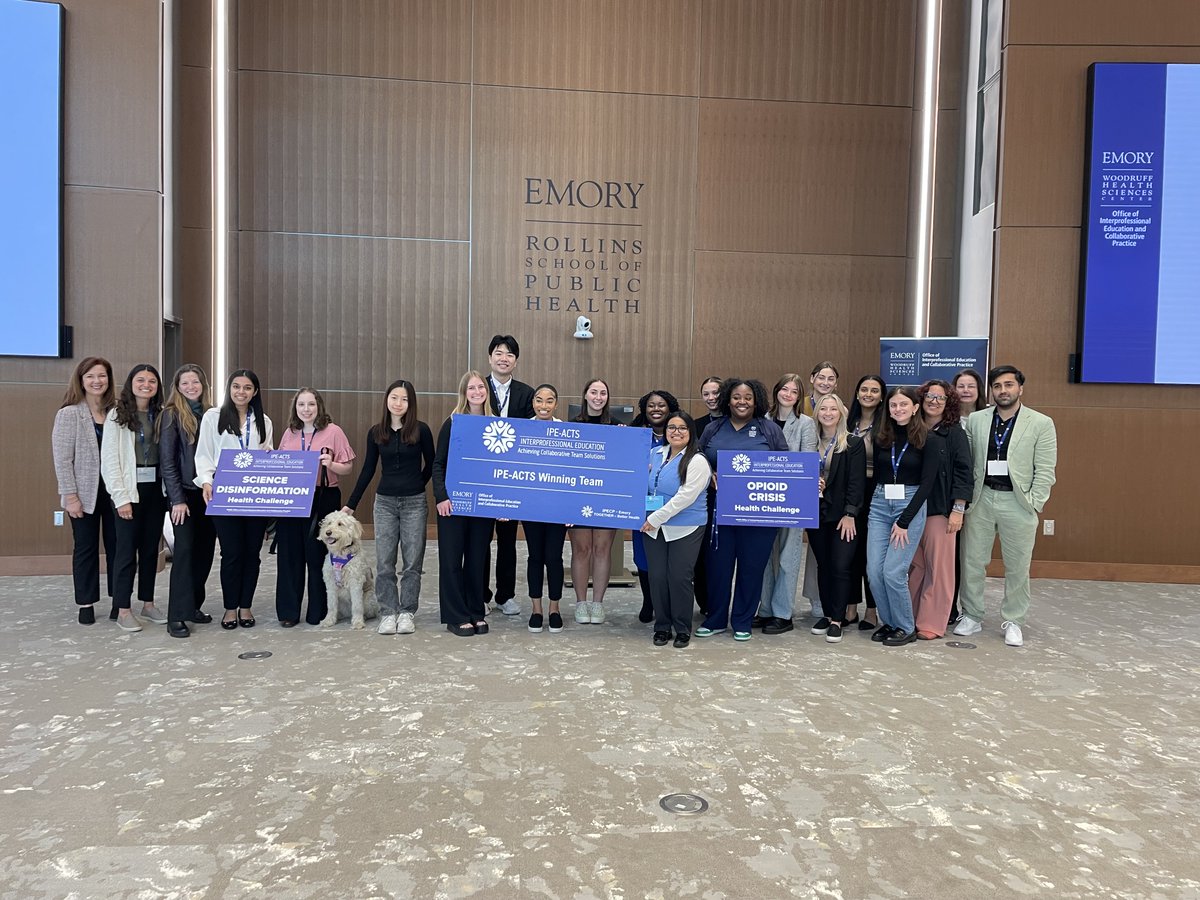 Yesterday, #EmoryNursing, @EmoryRollins and @EmoryMedicine teamed up for the final round of IPE-ACT 2024. Congratulations to the HIV PrEP team for winning the competition and to the Opioid Crisis and Science Disinformation team for having honorable mentions!