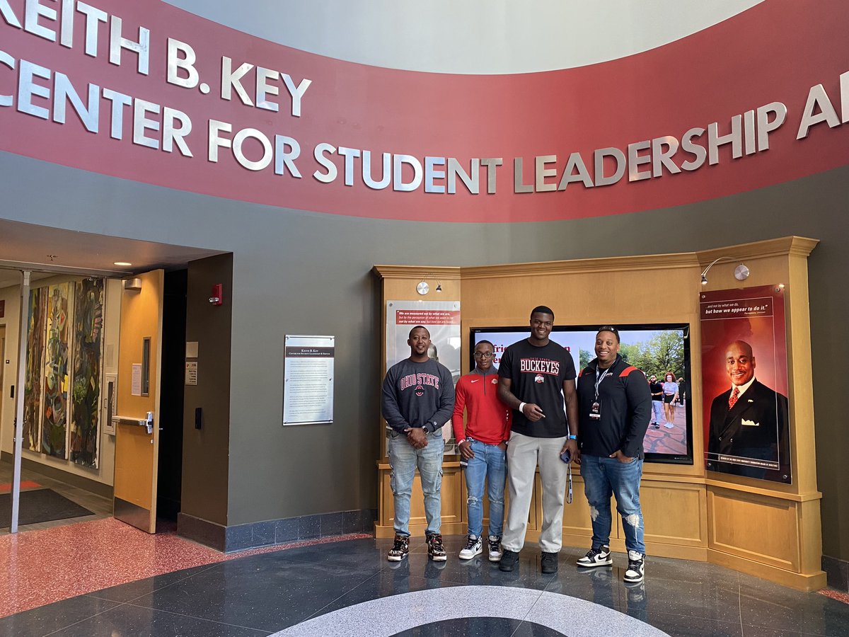 Had a great time at The @OhioStateFB thank you @ryandaytime @R2X_Rushmen1 @CoachLCTrenches and @CoachBTJordan for the knowledge. Couldn’t leave Columbus without stopping by the KBK center and seeing Mr Key #GoBucks🌰 @EDGEASSASSINS @CoachRobertVal @StAugnola