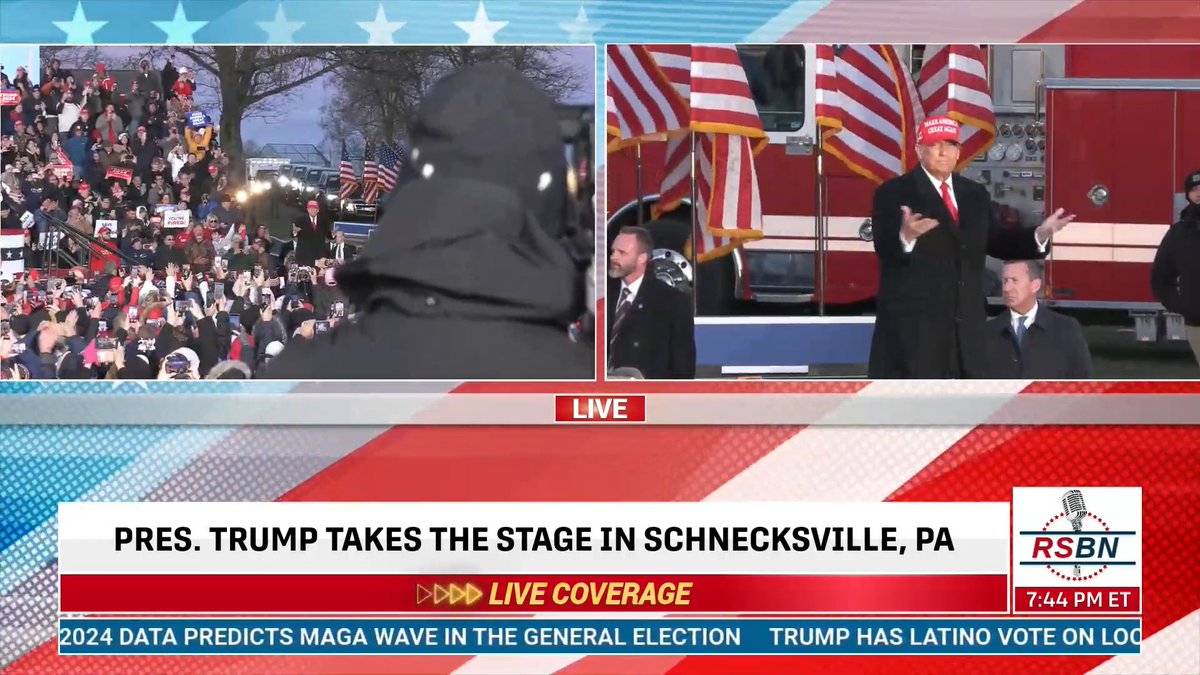 I'm going to put together a thread covering Trump's rally in Schnecksville, Pennsylvania. Follow along for clips 👇