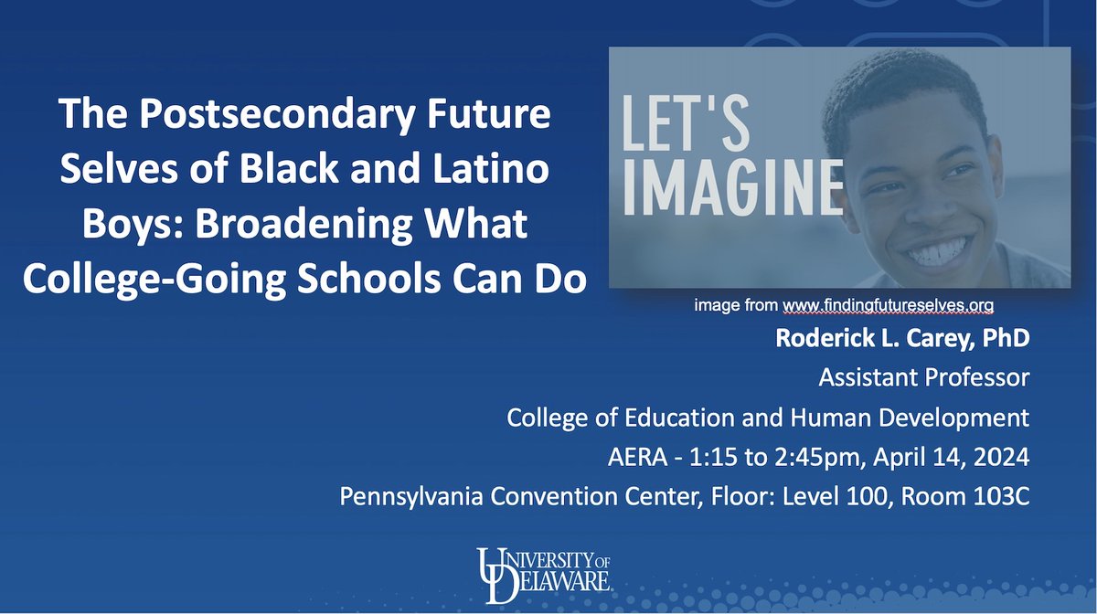 If you're still around tomorrow for @AERA_EdResearch #AERA2024, come check out a fantastic symposium focusing on college-going pathways for Black and Latinx youth with Frances Contreras, Marcela Cuellar, Nancy Acevedo, Chrystal George Mwangi, & yours truly! #college #AERA24