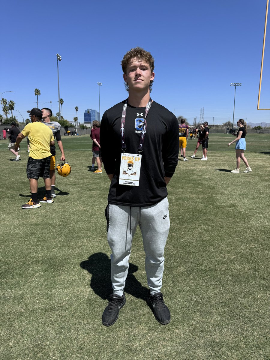 ASU Spring Practice @chandlerwolves ‘25 LB Aidan Browder Browder pulled up to practice early this week.. Last year he moved from TE to LB.. One of the top returning LBs in AZ, and had 68 tackles for one of the top programs in the state.. Last spring Browder was running 40s at…