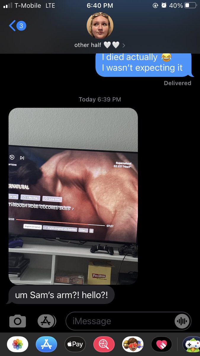 honeymoonmclean's tweet photo. best friend watches spn for the first time pt. 36456592 🤣
@sappysine love u https://t.co/3rQtHvEppj
