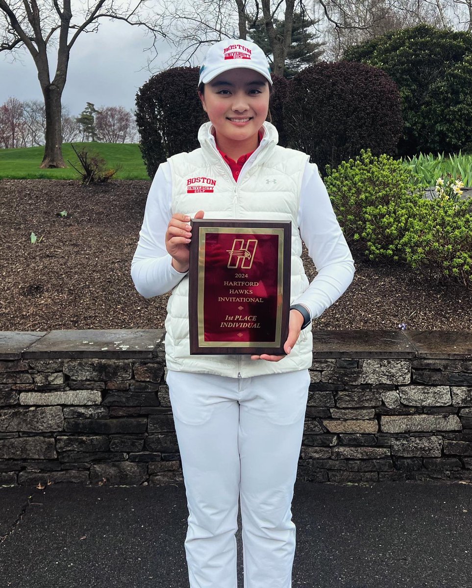 Our third win of the year‼️ We took the Hartford Hawks Invitational by 36 strokes with four golfers in the top five and freshman Amy Han earned her first collegiate win by four strokes! #ProudToBU