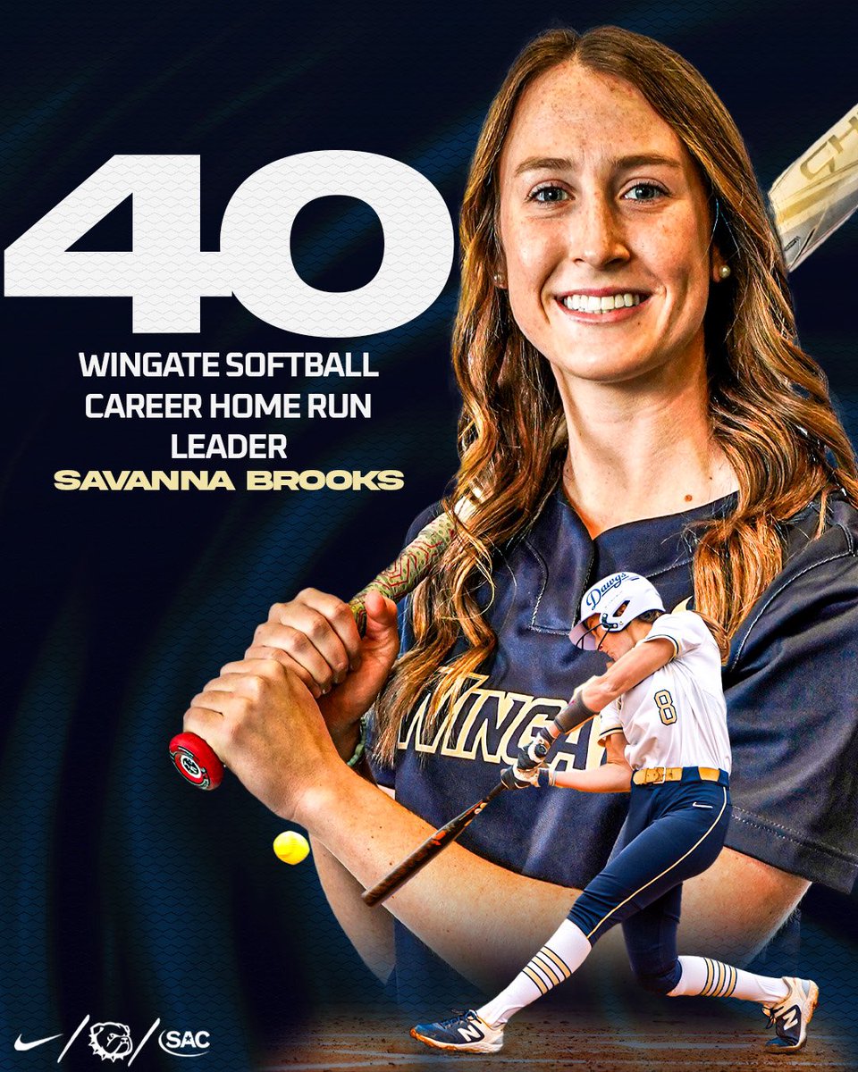🚨 SCHOOL RECORD ALERT 🚨

With her FOUR homers today, <a href="/WingateSoftball/">Wingate Softball</a> junior Savanna Brooks has become the schools’s all-time leader with 4️⃣0️⃣ career home runs! 

#OneDog