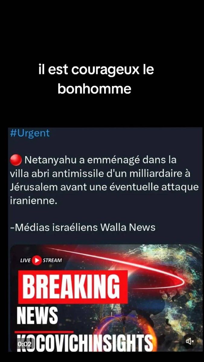 Netanyahou sacrifie ses citoyens en provoquant et attaquant les pays du Moyen-Orient puis lâche qu'il est, va se cacher avec sa famille dans un abri antimissile les laissant se faire massacrer.,. #IsraelTerroristsOrganisation #IsraelCrimes #GazaGenocide‌ #Iran #FreePalestine