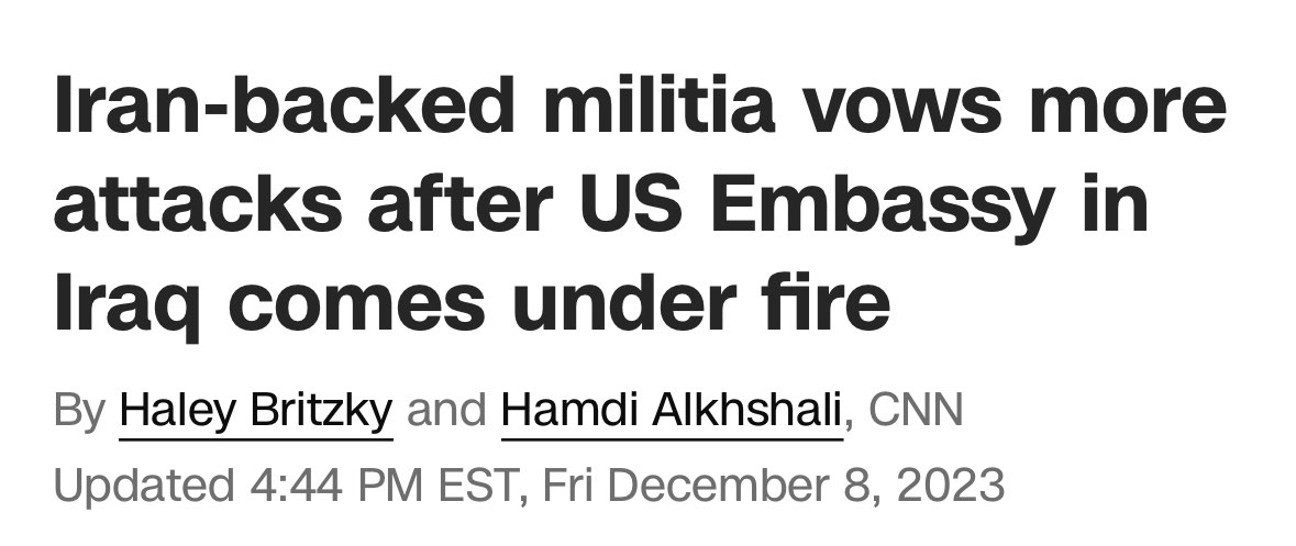 Nathan, I cannot count how many times Iran has commanded its proxies to attack just the US Embassy in Iraq alone. Did we lob hundreds of missiles at Tehran afterwards?