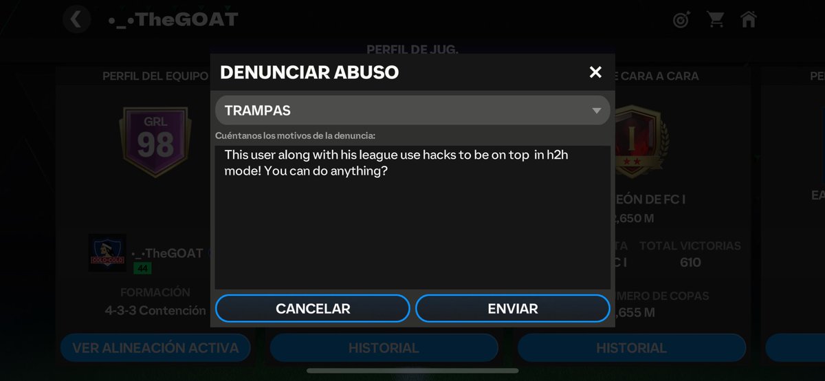 CarlosC79753071's tweet photo. Jajajaja el
Primer lugar de  h2h ! Pueden compartir y mencionar a @EASFCMOBILE  Porfavor @totono97 @tutiofifa https://t.co/gUt4KPCyP5