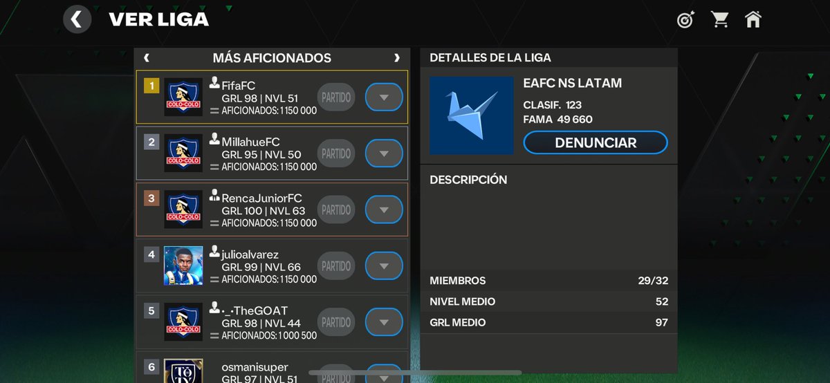 CarlosC79753071's tweet photo. Jajajaja el
Primer lugar de  h2h ! Pueden compartir y mencionar a @EASFCMOBILE  Porfavor @totono97 @tutiofifa https://t.co/gUt4KPCyP5
