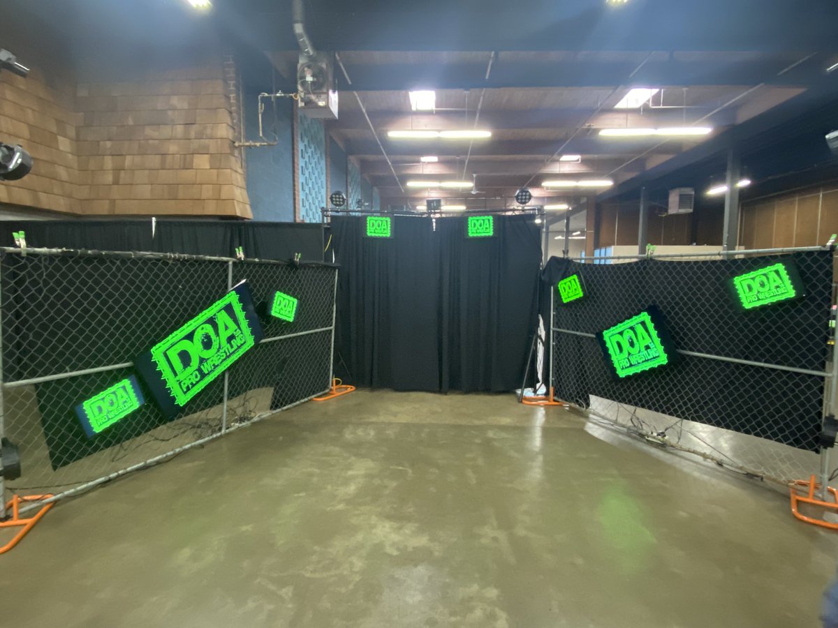 An incredible entranceway is ready for #DOAPortslamdia Show starts tonight at 7:30pm PDT and is streaming live on @indiewrestling Tickets still available at the door!