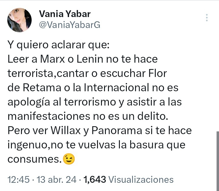 Izquierda Peruana Out Of Context (@IzquierdaPe) on Twitter photo 2024-04-13 23:59:19