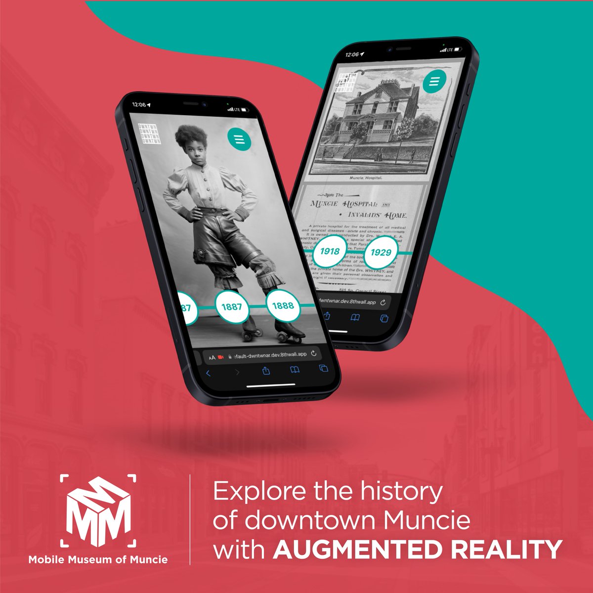 Mobile Museum of Muncie is an immersive Augmented Reality experience to explore historic buildings of downtown Muncie, that once stood and are now parking lots. Get ready to walk through downtown like never before! #MobileMuseumofMuncie #Muncieverse #DWNTWN #DWNTWNMuncie