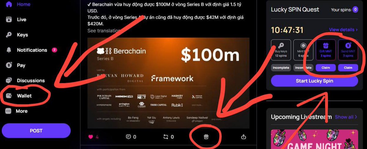 🔥#Chat3: Airdrop free Point - Point sau này quy đổi thành token🔥 ✅Link tham gia free: chat3.one/u/ninh23354364… 👉click Login thẳng qua Google 👉click 'X' connect Twitter 👉kéo xuống nhấn 'Learn More' 👉nhấn dòng 'Later deposit' 👉click 'Start Lucky Spin' để quay nhận