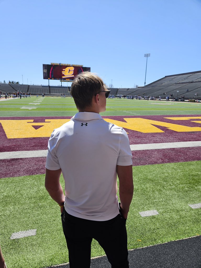 Big thanks to @CoachMcNamara9 and @CMU_Football for having me out today! Can't wait to come back out for camp on 6/2!