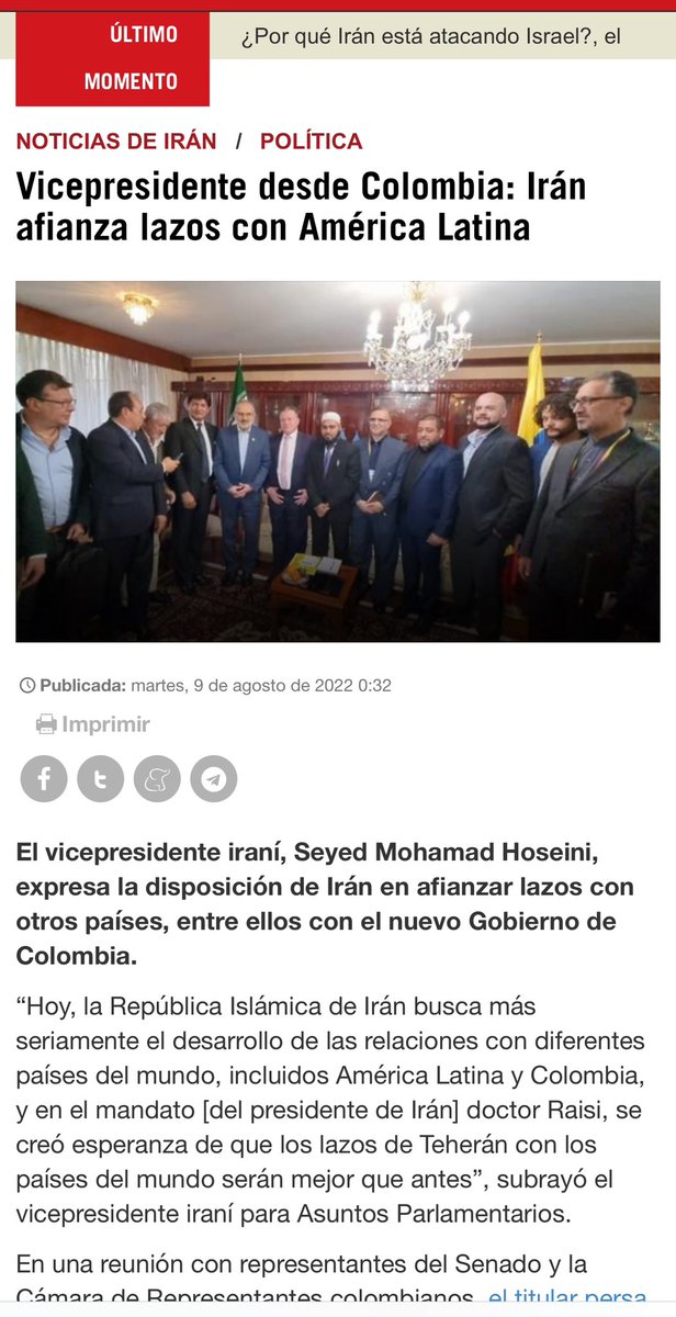 ricardopuentesm's tweet photo. Desde que Alfonso López M. estableció relaciones diplomáticas con Irán, todos los presidentes han apoyado el terrorismo originado y sustentado por ese país. Hoy Irán se une a los ataques terroristas islámicos contra Israel. Colombia debe romper relaciones con Irán https://t.co/cdikf09Yfc
