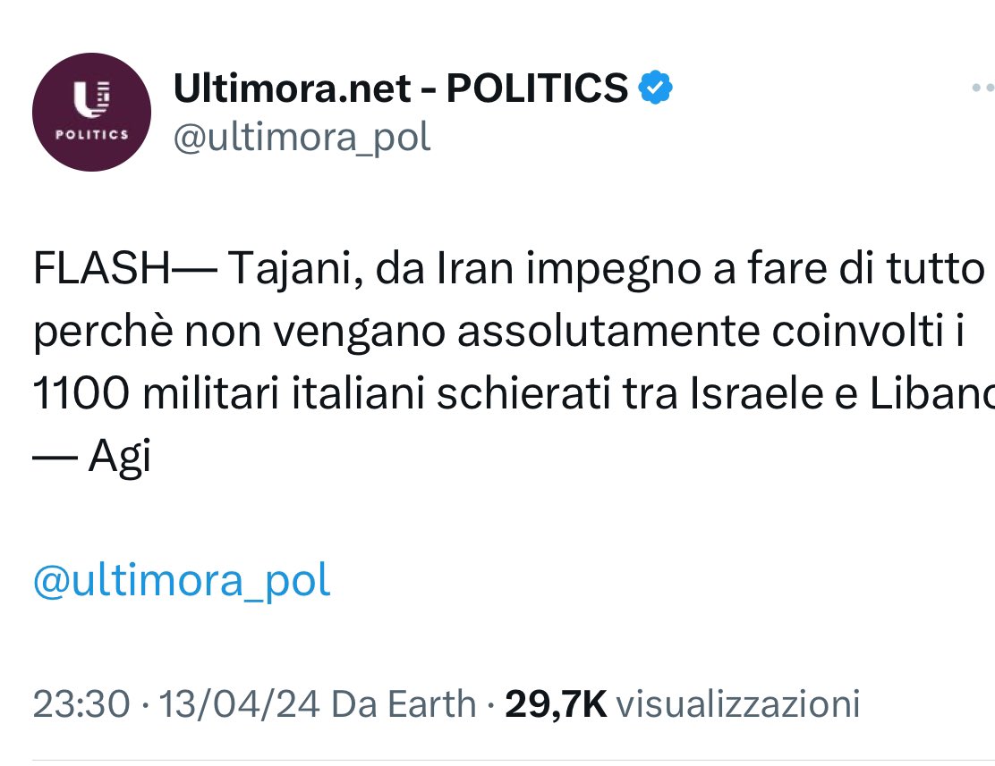 L’Itaglia ha raggiunto un accordo con l’IRAN…