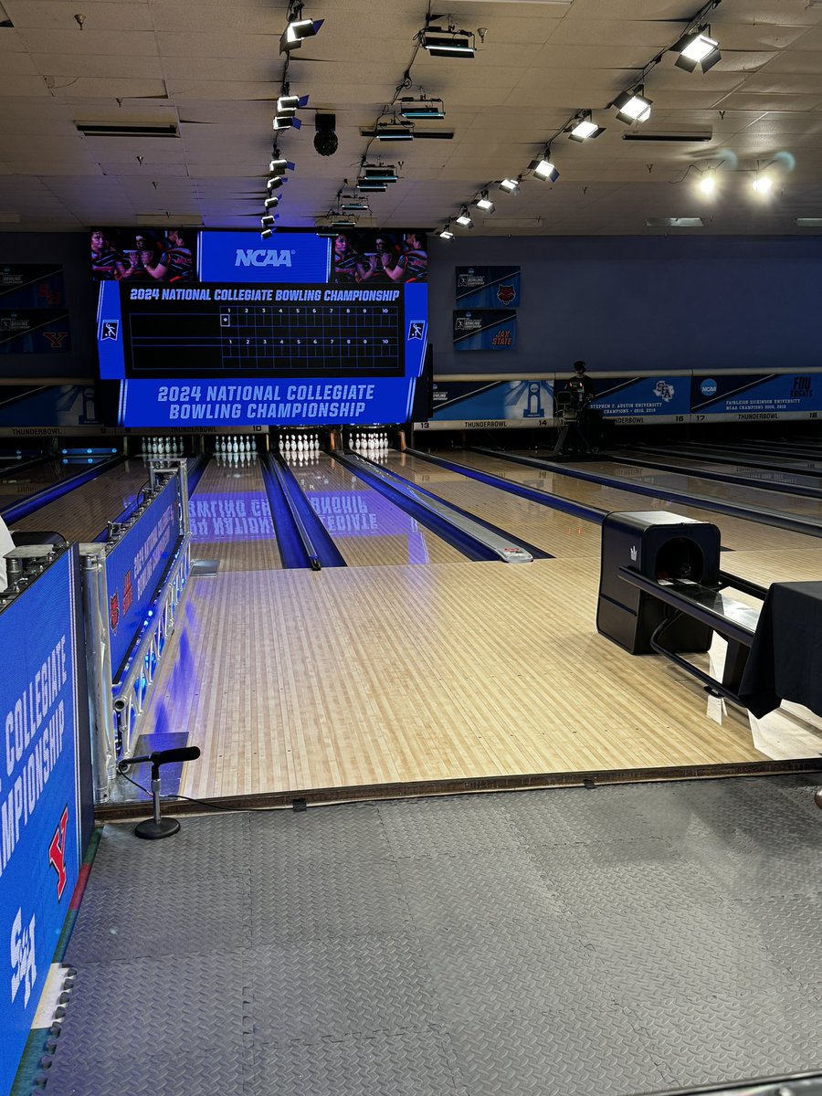 We are just one hour away from the 2024 @NCAA Bowling National Championship with No. 1 @jaxstatebowl vs No. 2 Ark State live on ESPNU at 8 pm CT.