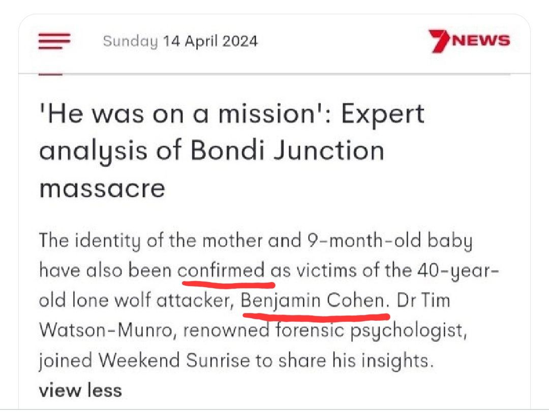 ⚡️Channel 7 literally said 'confirmed' and falsely named Ben Cohen. As my lawyer Mark Davies advised this morning, the difference between reporting news as 'confirmed' or 'unconfirmed' is critical. Yes, I would say Ben has a strong quick settlement defo case against Channel 7.