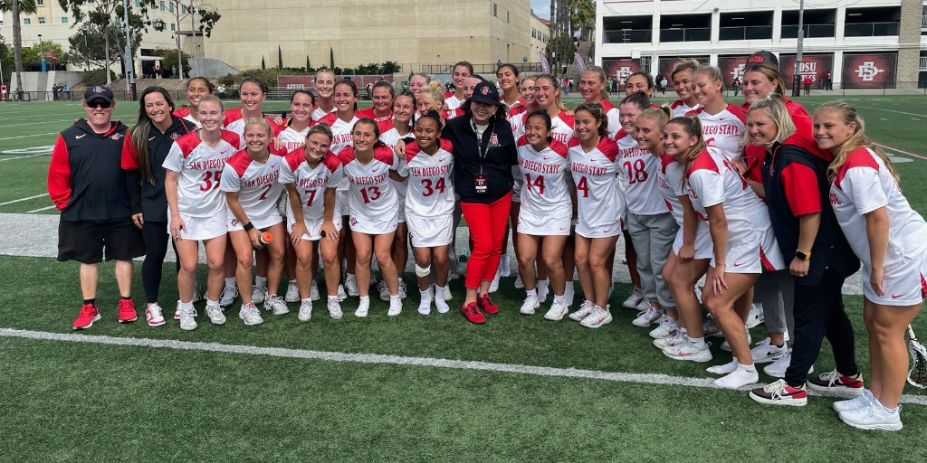 Congratulations to @SDSU @AztecLacrosse for beating Oregon today for its first conference win! Go Aztecs!