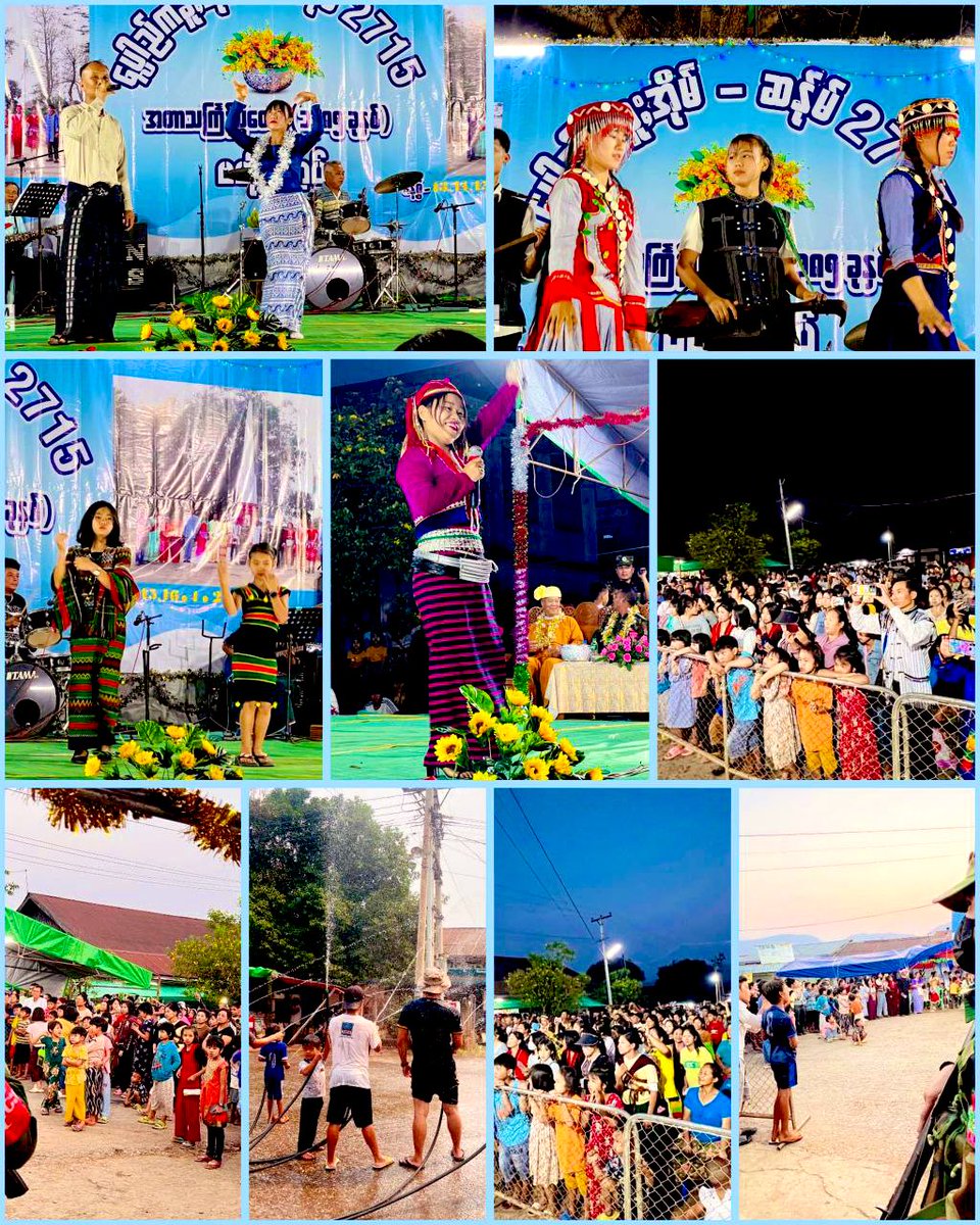 NantEiThandar's tweet photo. In #Namtu , Town of Northern Shan State controlled by Ta’ang  National Liberation Army ( #TNLA/#PSLF ) , people celebrated ( Eve of Thingyan ) on April 13.
#WhatsHappeninglnMyanmar 
#2024Apr14Coup https://t.co/En4HEGiLMY