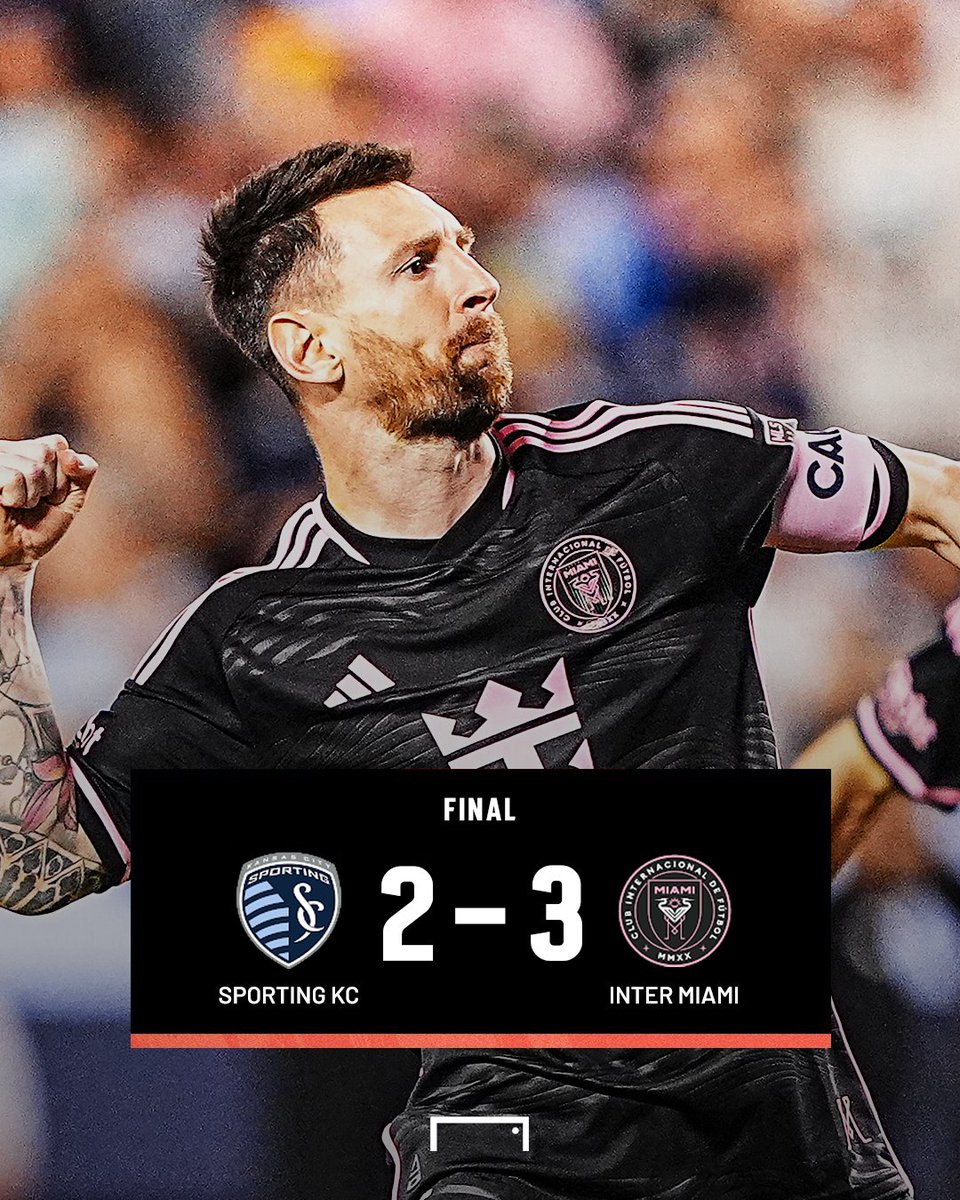 Final del partido ⏰ ¡Inter Miami se impuso de visita en Kansas City para colocarse en la cima de la MLS!