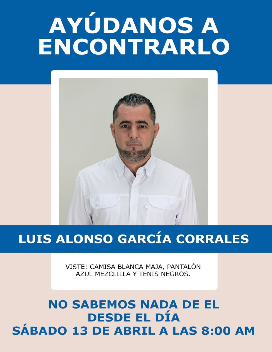 Sinaloenses, desde hoy por la mañana no hemos tenido contacto con nuestro compañero y amigo Luis Alonso García Corrales. Su familiares han interpuesto la denuncia ante las autoridades. Les agradeceremos cualquier información que tengan de su paradero. Exigimos que lo regresen…