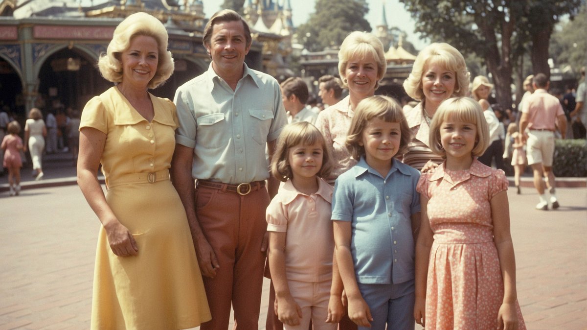 Just another 1970 summer day with Dad, his 3 wives and his 3 different kids.🤔