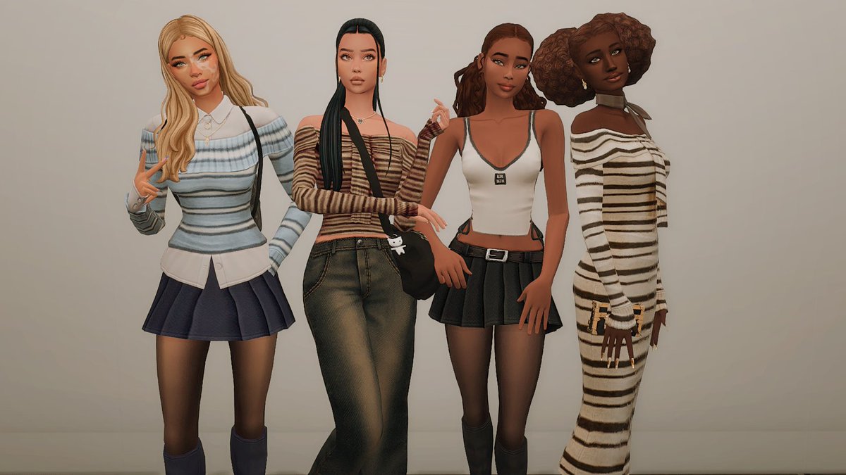 My Girls <3 Can't wait for you all to meet them. #ShowUsYourSims #TheSims4 @Atelier_Sentate @serenitycc2 'The Sophomore Collection'