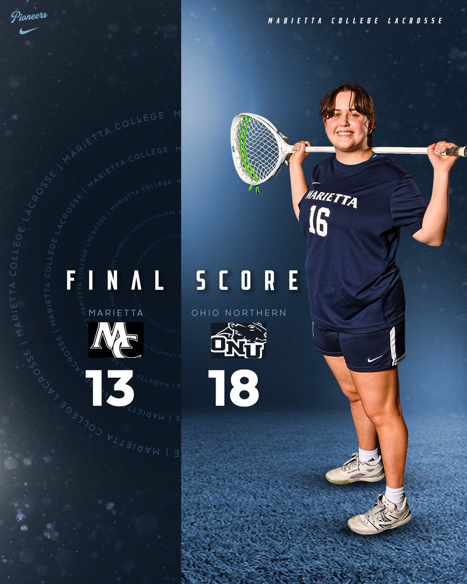 🚨🥍🚨🥍🚨🥍

@marietta_wlax falls at Ohio Northern. The Pioneers are 6-7 overall and 1-3 in the OAC. Marietta hosts Capital on Wednesday in final home game of the season. #PioNation #BringForthAPioneer #d3lax