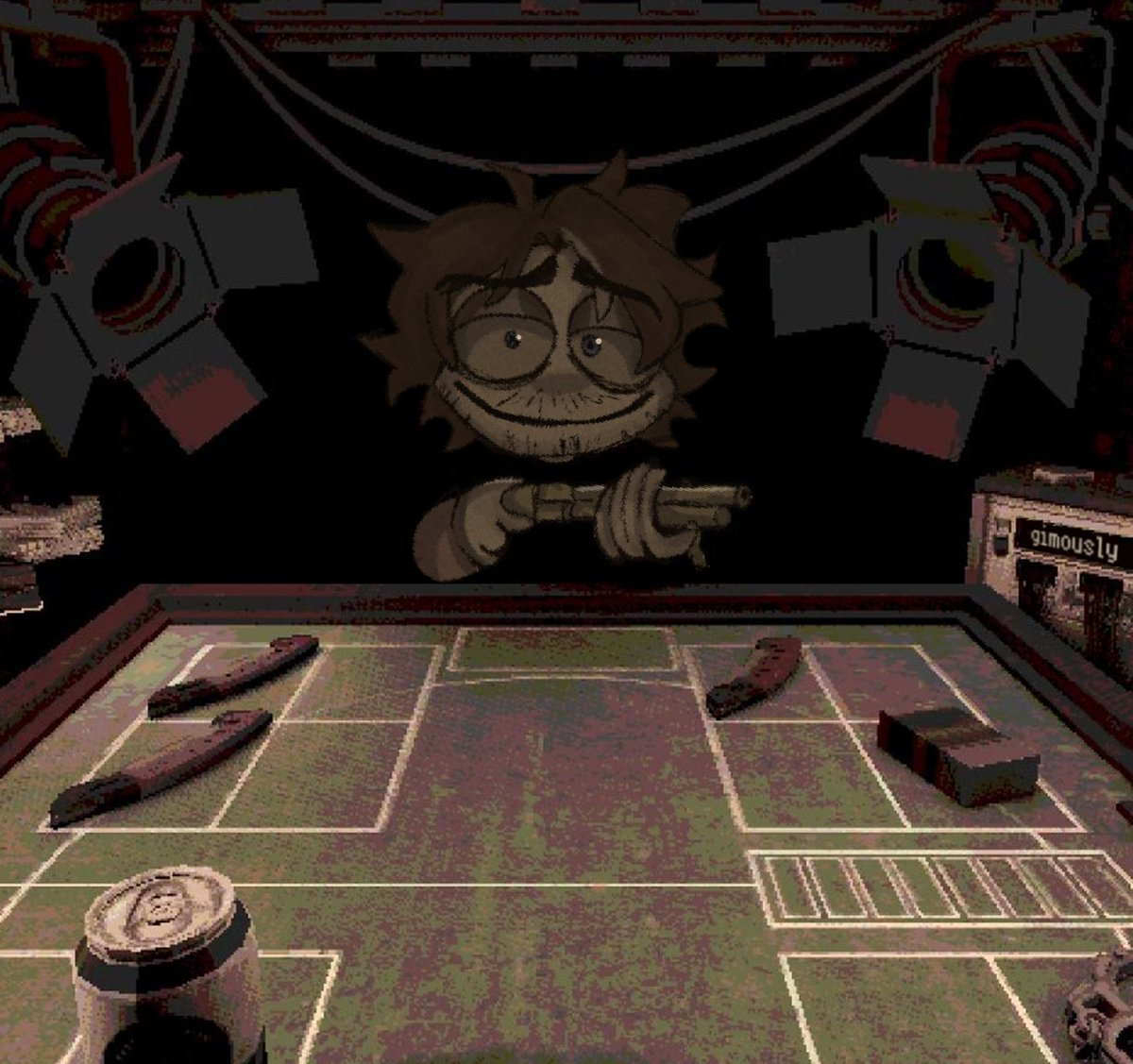 gimously's tweet photo. buckshot roulette ! 
#cellbitfanart 💥 https://t.co/Ahiv2uHQvh