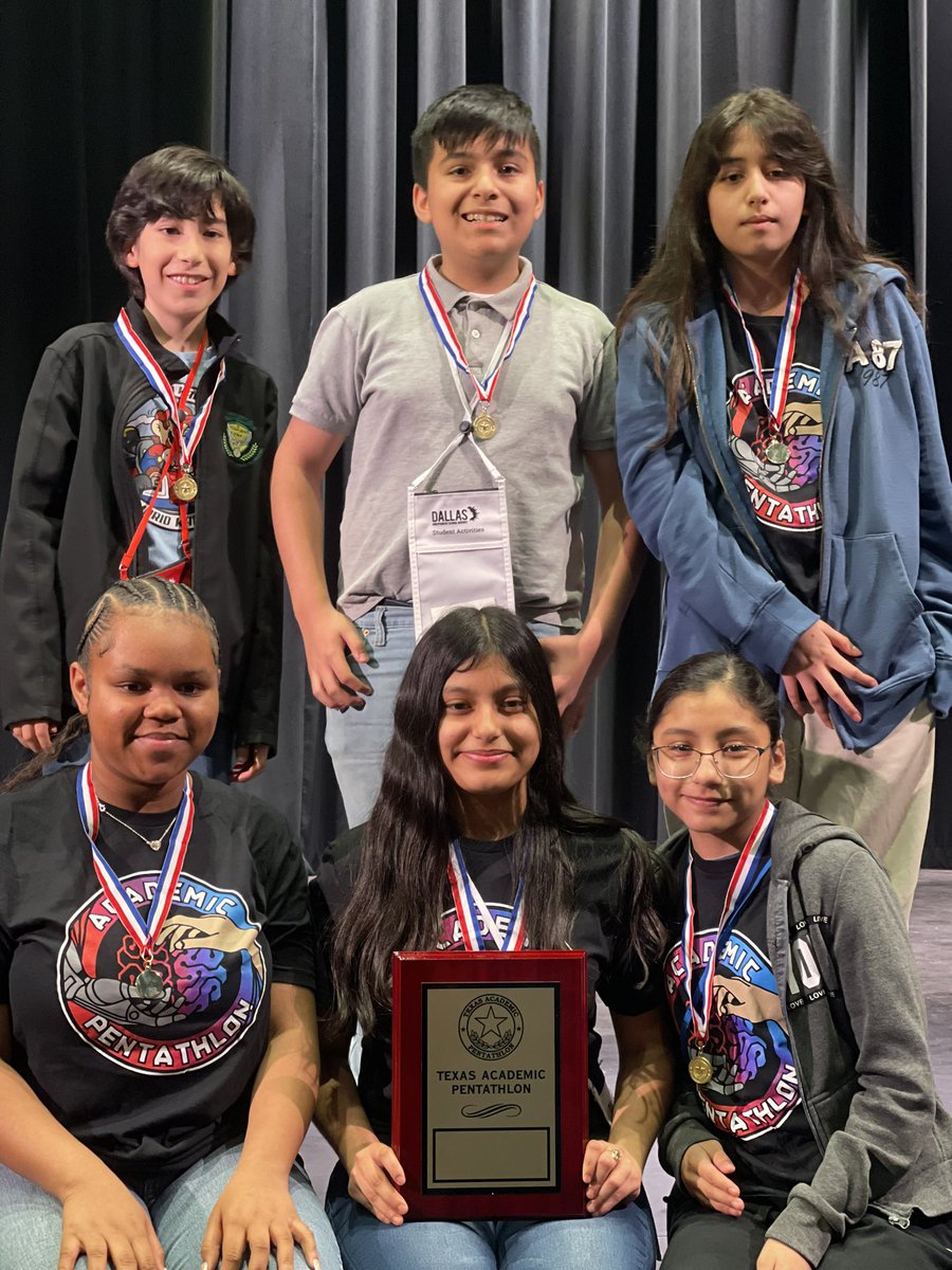 Our 7th Graders took home 2nd Place in SuperQuiz & BOTH 7th and 8th grade teams took home 1st Place in the Texas Region 5 Academic Pentathlon Competition! 🥳💗 About 6 kids not pictured, so we will get better pics on Monday. @STAGinPG @DISDMagnets @disdactivities @DrReyC