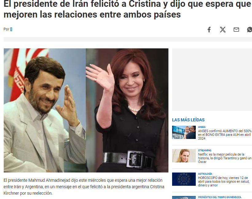 Si hubieran ganado, estarían del lado de Irán.

MEMORIA.