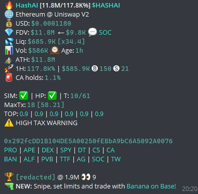 ArbitragingGain's tweet photo. $HASHAI
Perhaps one of the best plays for the group overall going from finding it very early before anyone was even talking about it to anticipating and apeing the launch ! 

11M ( Most entries were around 15 to 20M ) to 282M ATH before the market decided to nuke itself :sob: https://t.co/jckXK1Ls7v
