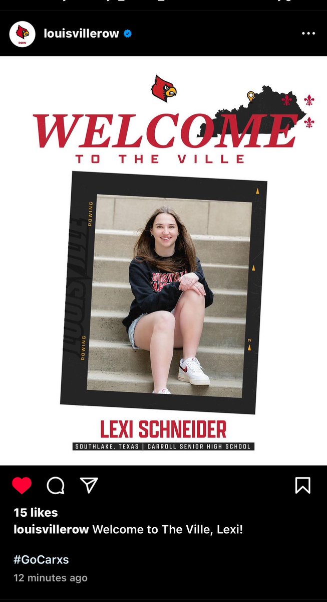 So proud of you Lexi Schneider. Thank you for letting me be a part of your journey. I will never forget this one. It’s truly special to me. GET MY TICKETS READY. D1 Louisville here we come!!!!