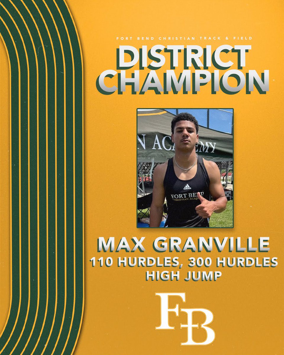 @max_granville13 District Champ & High Point Scorer (MVP). 110h 🥇 300h 🥇(PR 39.54) HJ 🥇 PLUS Shot Put 🥉 4x400 relay 🥉