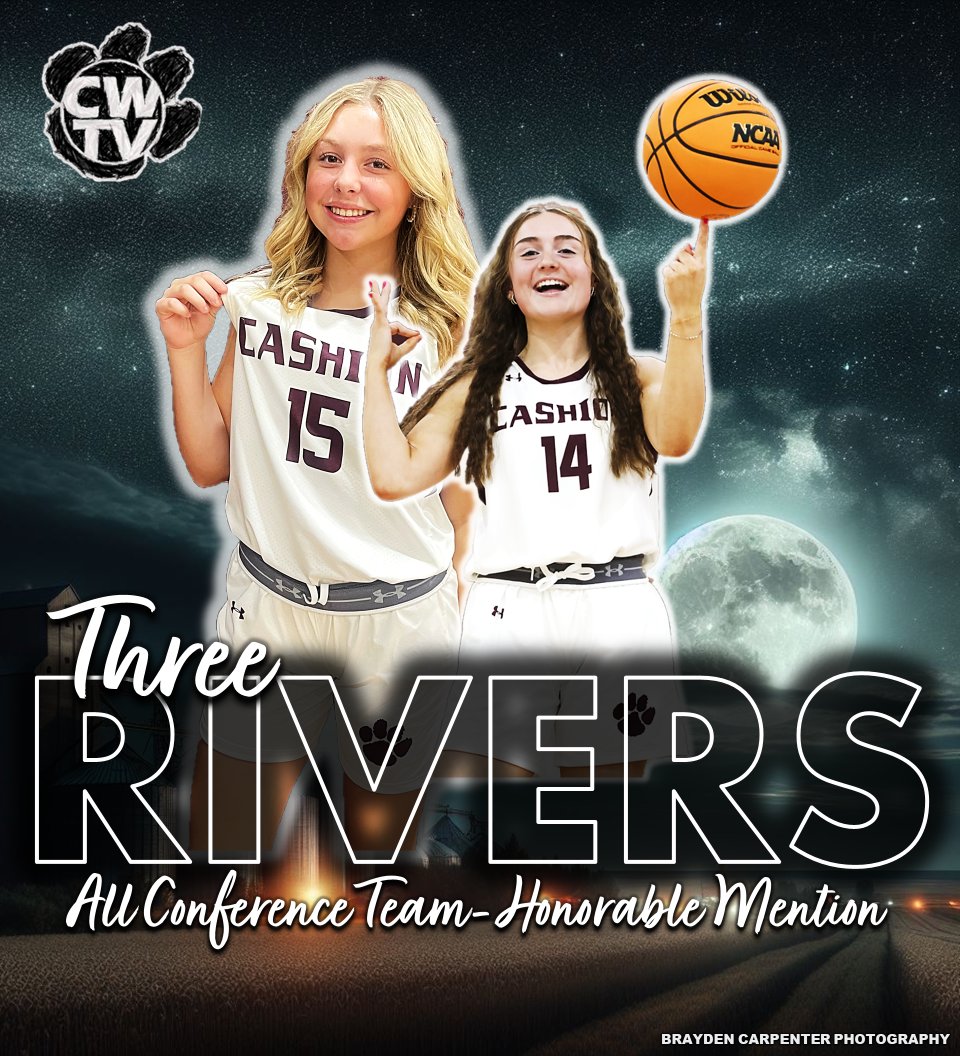 CASHION BASKETBALL AWARD SEASON! Congrats Abby Hobgood and Madison Westerhoff!! Three Rivers Conference All Conference Team- Honorable Mention!