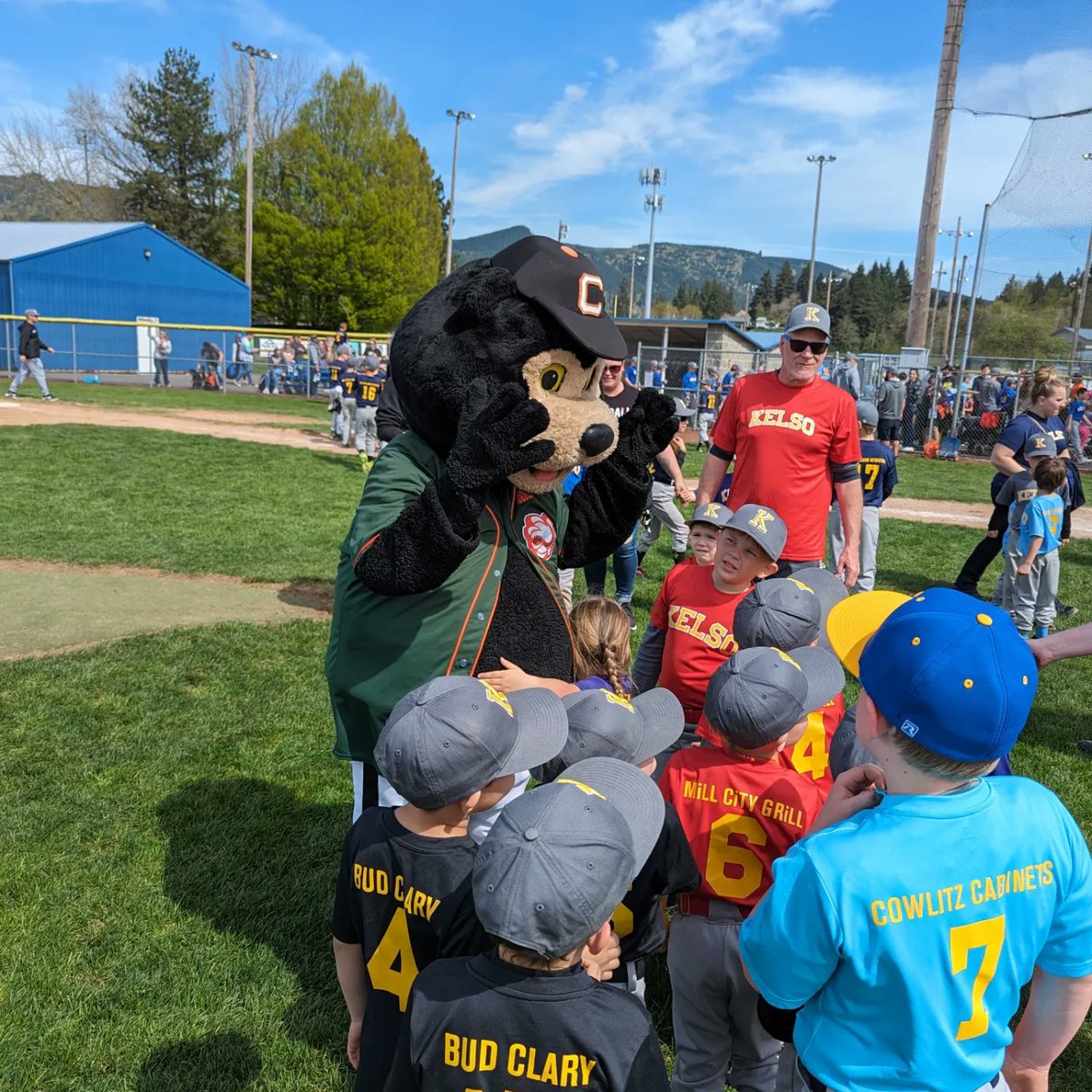 Play ball ⚾ Corby had a busy day helping kick off the youth baseball & softball seasons for 3 great youth organizations in Cowlitz County! Thank you Longview Baseball, Longview Girls Softball Association, and Kelso Youth Baseball for having us out today.