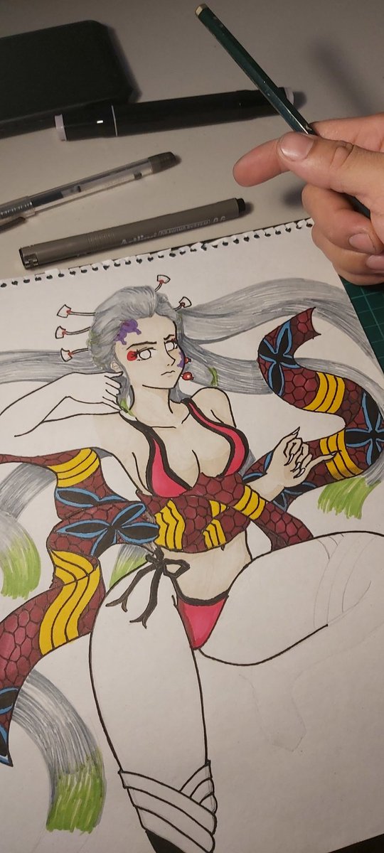 YGZ25's tweet photo. Morning art piece, finishing Ume/Daki #DemonSlayer #AnimeArt https://t.co/KFMfAtXlDK