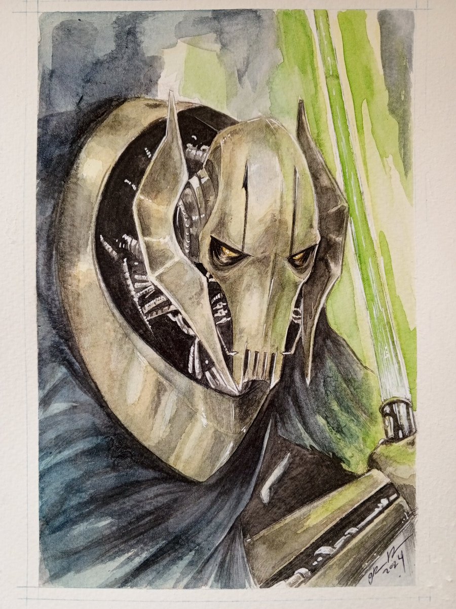 #generalgrievous #darkside #sith Greetings For the rest of the month and until May 9th I will be working on Star Wars illustrations... So, if you have a related character in mind, send me your idea by PM 🫰 #artgallery #collectibles #watercolor #starwarsart #sketch #starwars