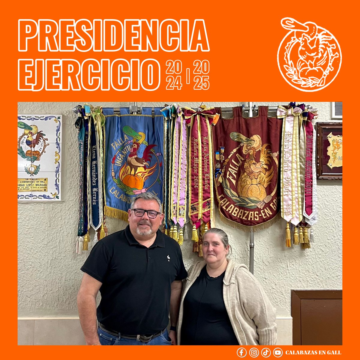FallaCalabazas's tweet photo. Tras la Junta General Extraordinaria celebrada el 13/04/2024, han sido reelegidos los presidentes Manuel Vidal Pons y Nieves Meseguer Serrano para el ejercicio 2024-2025.

Enhorabuena! https://t.co/PolGLAWbLj