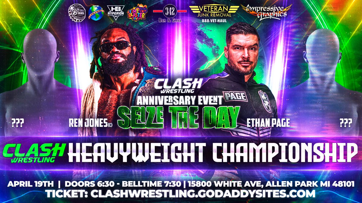 🔥 Exciting update! 🔥 @OfficialEGO is now in the Fatal 4-Way main event at CLASH Wrestling's Anniversary #SEIZETHEDAY! See you next Friday! 🎟 available: clashwrestling.godaddysites.com #prowrestling #WrestlingCommunity #wrestling #mainevent #Detroit #Michigan