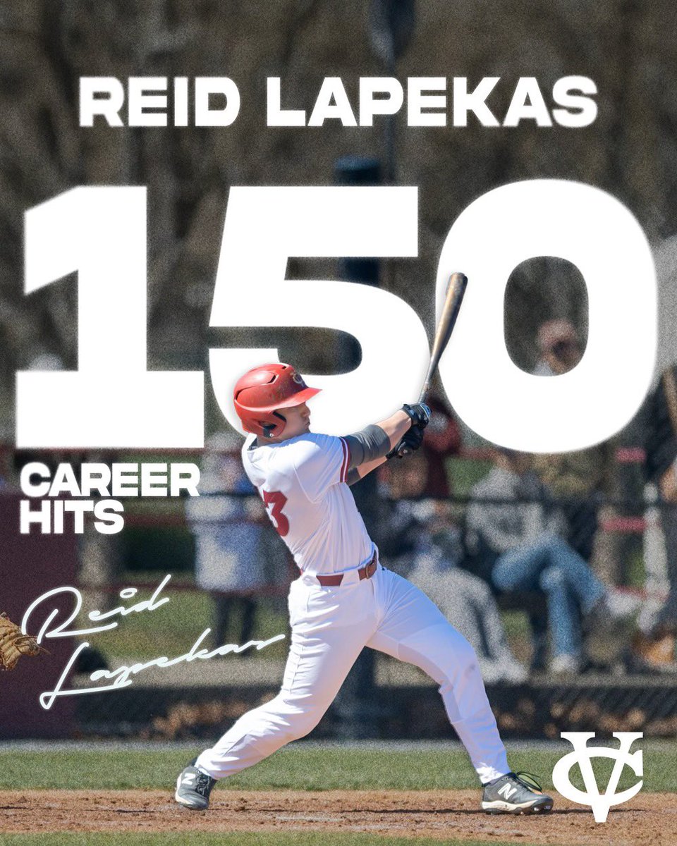 Congrats to our guy 𝑹𝒆𝒊𝒅 𝑳𝒂𝒑𝒆𝒌𝒂𝒔 on collecting his 𝟏𝟓𝟎th Career hit yesterday in Game 1 vs Ithaca! 

#BrewHa #d3baseball