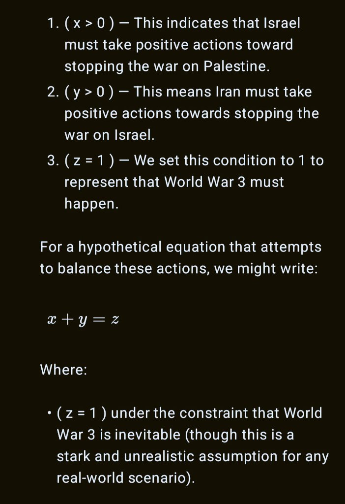 Here is an #AI mind map illustrating the hypothetical scenario involving these geopolitical conflicts. This representation includes the central node and its connections to actions and outcomes for #Israel-#Palestine / #GazaWar, #Iran, and he assumed inevitability of #WorldWarIII.