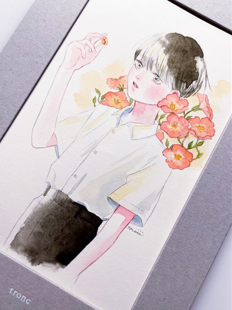 solo looking at viewer short hair shirt black hair 1boy white shirt  illustration images