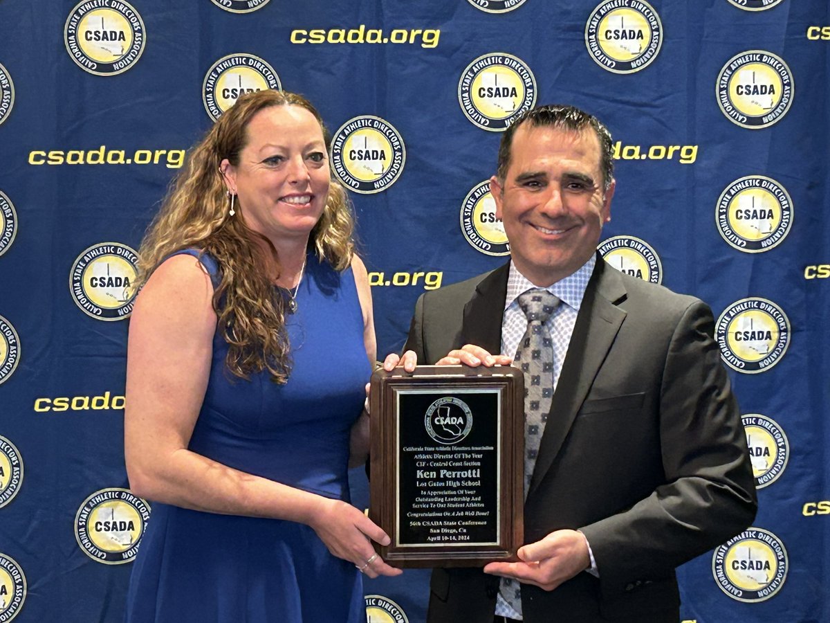 cifccs's tweet photo. Congratulations to the 2024 CCS Athletic Director of the Year as awarded by CSADA, Ken Perrotti of Los Gatos High School. https://t.co/9ut62iYy2s