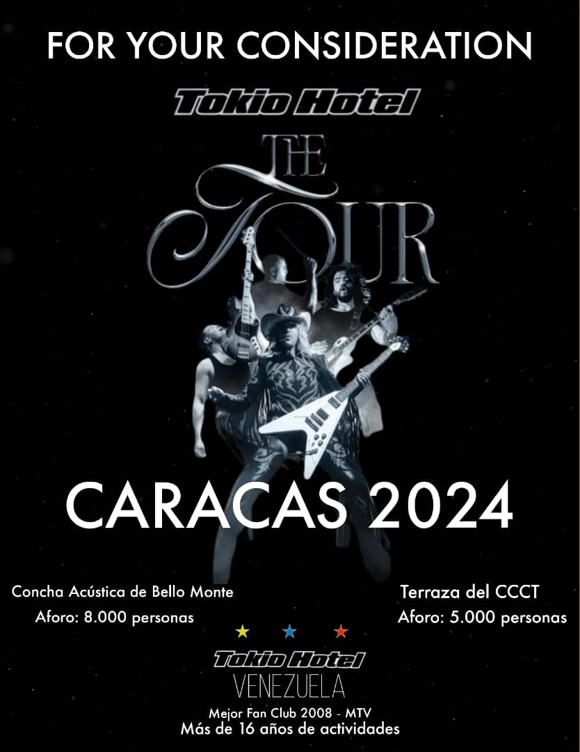 0Tomberry96747's tweet photo. Ya queremos concierto de Tokio hotel 

@CusicaVzla @furro_moleiro  
@AgteLive @treehouseticket 
@tokiohotel @concertshowvzla https://t.co/n5iuNTmC89