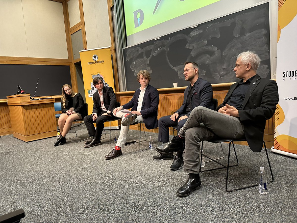 Great panel on academic freedom with Dartmouth Libertarians and @JasonSorens, @RealSpikeCohen, @peterboghossian, and Margaux Granath. 🔥